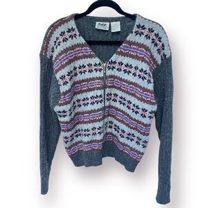 Vintage Northern Reflections Wool Zip Cardigan Size XL